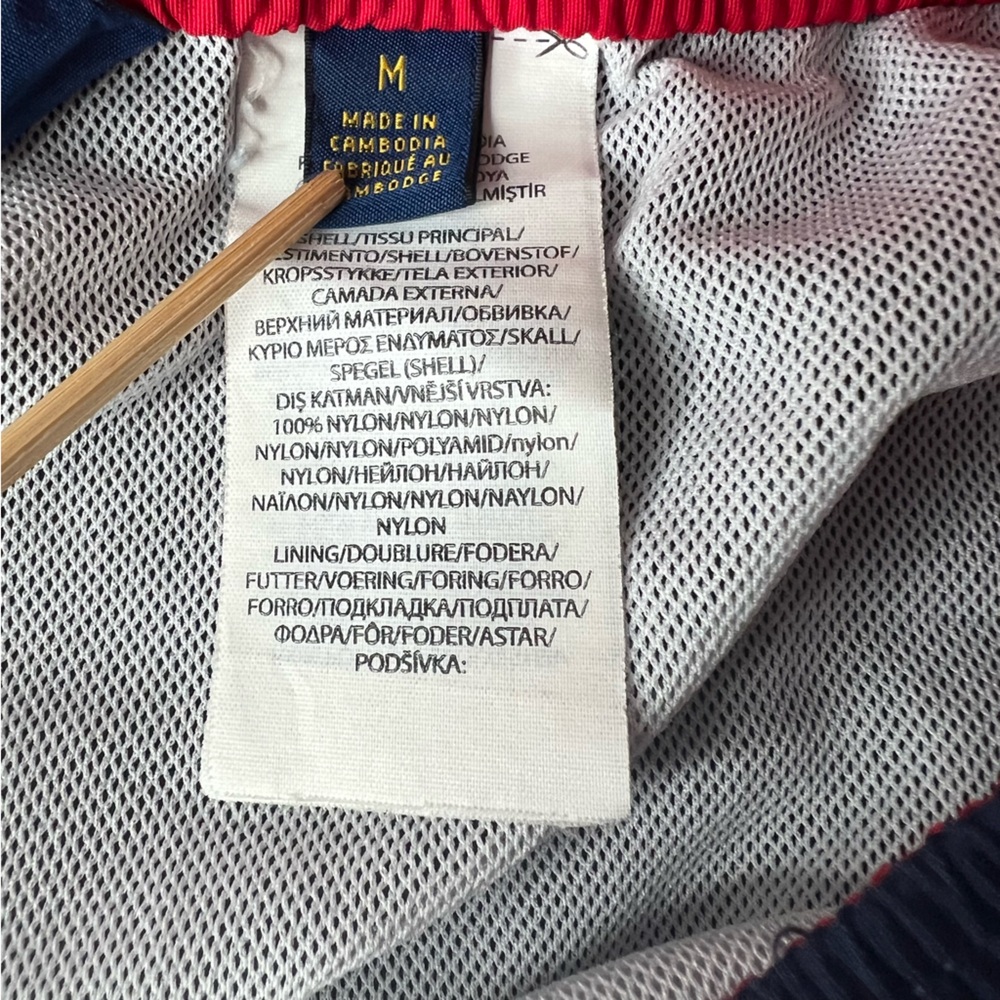 Polo Ralph Lauren Mens Med Swim Trunks Solid Swimsuit Navy Blue Red Pony Preppy - Picture 9 of 12